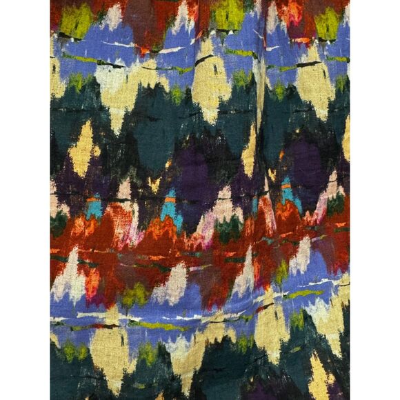 ALLISON NEW YORK Multi Zig Zag Print Brielle Boho Tassel Tie Peasant Top, Sz M - Picture 14 of 15